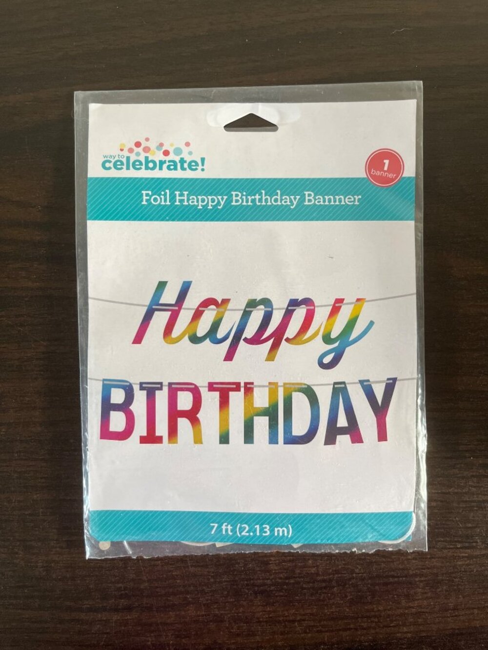 3 For $6 NIP Way To Celebrate Foil Happy Birthday Banner 7 ft Rainbow Colorful
